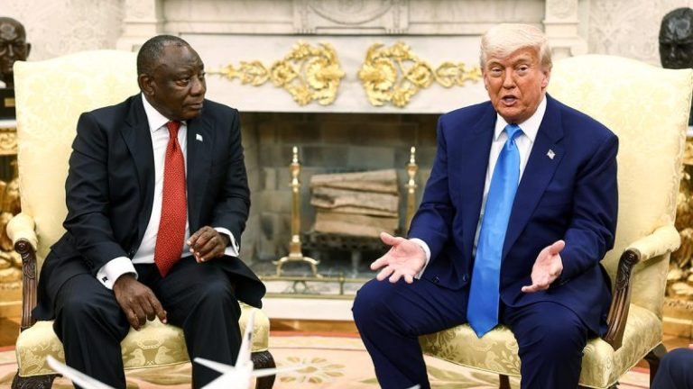 Trump talks with Putin, spars with South African leader, threatens EU tariff hike in 18th week in office